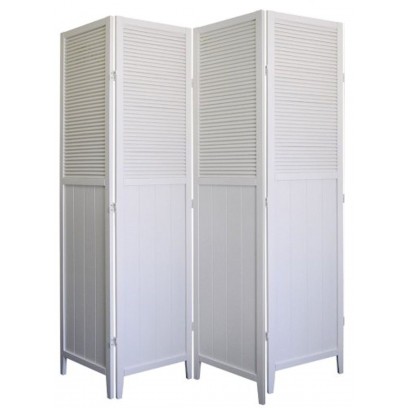 Shutter Door 4 Panel Room Divider – White