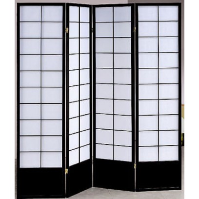 Black 4 Panel Shoji Screen