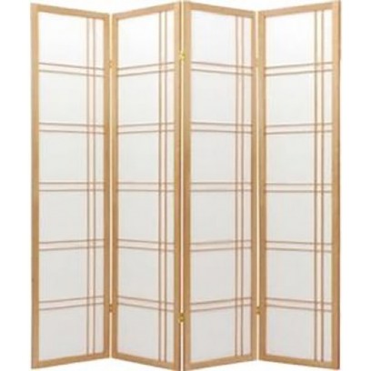 Geometric Natural 4 Panel  Shoji Screen