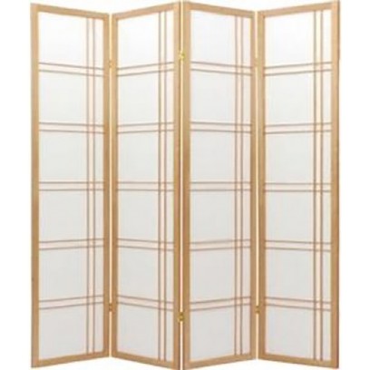 Geometric Natural 4 Panel  Shoji Screen