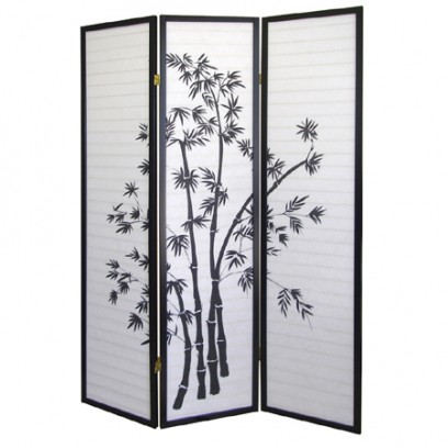 Bamboo print 3 Panel Shoji Screen 